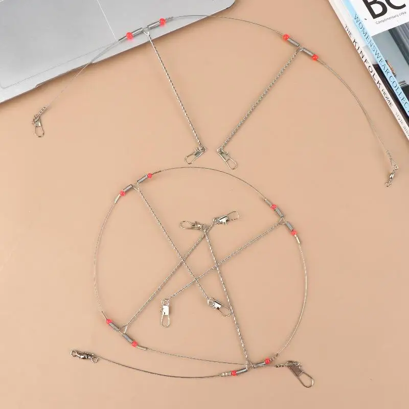 1-5 Swivel String Angelhaken Anti-Wicklung Stahl Rigs Draht Vorfach Haken Stahl Angelhaken Köder Angeln Zubehör