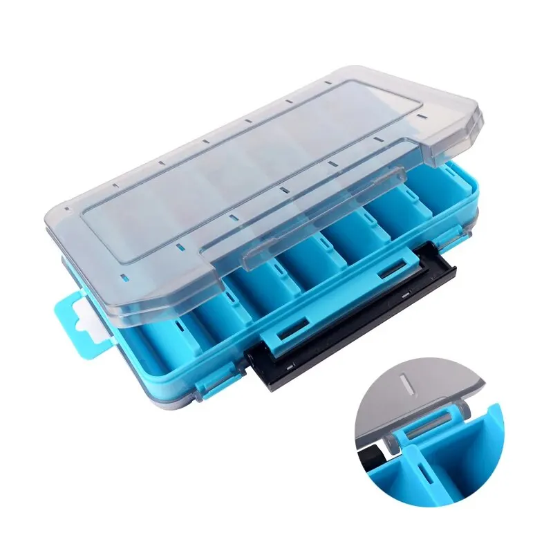 Double-Sided Fishing Tackle Storage Box for Spinners Lure Egi Tool Box Artificial Bait Case Fisherman Accessories Organizer