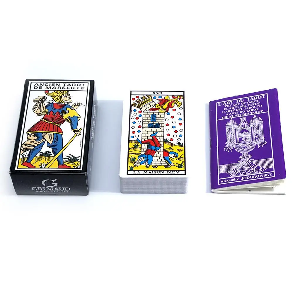 

Французская версия Tarot De Marseille 10,3*6 см — набор из 78 карт с путеводителем