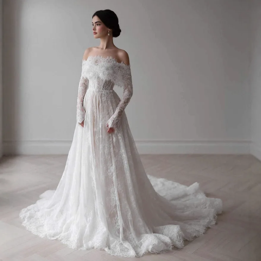 ZIBUYU ΠΠ»Π΅Π³Π°Π½ΡΠ½ΠΎΠ΅ ΠΊΡΡΠΆΠ΅Π²Π½ΠΎΠ΅ ΡΠ²Π°Π΄Π΅Π±Π½ΠΎΠ΅ ΠΏΠ»Π°ΡΡΠ΅ Ρ ΠΎΡΠΊΡΡΡΡΠΌΠΈ ΠΏΠ»Π΅ΡΠ°ΠΌΠΈ ΠΈ ΠΎΡΠΊΡΡΡΠΎΠΉ ΡΠΏΠΈΠ½ΠΎΠΉ, Π΄Π»ΠΈΠ½Π½ΡΠΌΠΈ ΡΡΠΊΠ°Π²Π°ΠΌΠΈ ΠΈ ΡΠ»Π΅ΠΉΡΠΎΠΌ, ΡΠ²Π°Π΄Π΅Π±Π½ΠΎΠ΅ ΠΏΠ»Π°ΡΡΠ΅ 2025 Π³ΠΎΠ΄Π°, Vestidos De Novia ΠΏΠΎ ΠΈΠ½Π΄ΠΈΠ²ΠΈΠ΄ΡΠ°Π»ΡΠ½ΠΎΠΌΡ Π·Π°ΠΊΠ°Π·Ρ ZIBUYU ΠΠ»Π΅Π³Π°Π½ΡΠ½ΠΎΠ΅ ΠΊΡΡΠΆΠ΅Π²Π½ΠΎΠ΅ ΡΠ²Π°Π΄Π΅Π±Π½ΠΎΠ΅ ΠΏΠ»Π°ΡΡΠ΅ Ρ ΠΎΡΠΊΡΡΡΡΠΌΠΈ ΠΏΠ»Π΅ΡΠ°ΠΌΠΈ ΠΈ ΠΎΡΠΊΡΡΡΠΎΠΉ ΡΠΏΠΈΠ½ΠΎΠΉ, Π΄Π»ΠΈΠ½Π½ΡΠΌΠΈ ΡΡΠΊΠ°Π²Π°ΠΌΠΈ ΠΈ ΡΠ»Π΅ΠΉΡΠΎΠΌ, ΡΠ²Π°Π΄Π΅Π±Π½ΠΎΠ΅ ΠΏΠ»Π°ΡΡΠ΅ 2025 Π³ΠΎΠ΄Π°, Vestidos De Novia ΠΏΠΎ ΠΈΠ½Π΄ΠΈΠ²ΠΈΠ΄ΡΠ°Π»ΡΠ½ΠΎΠΌΡ Π·Π°ΠΊΠ°Π·Ρ