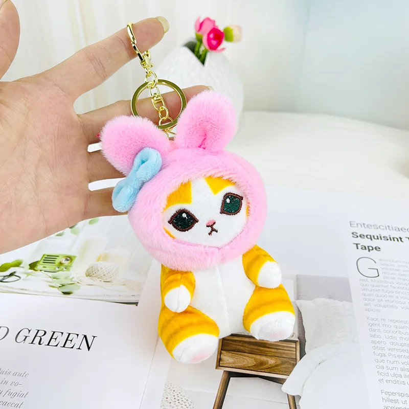 Japanese Sanrio transforming cat kurumi pendant plush toy small doll keychain