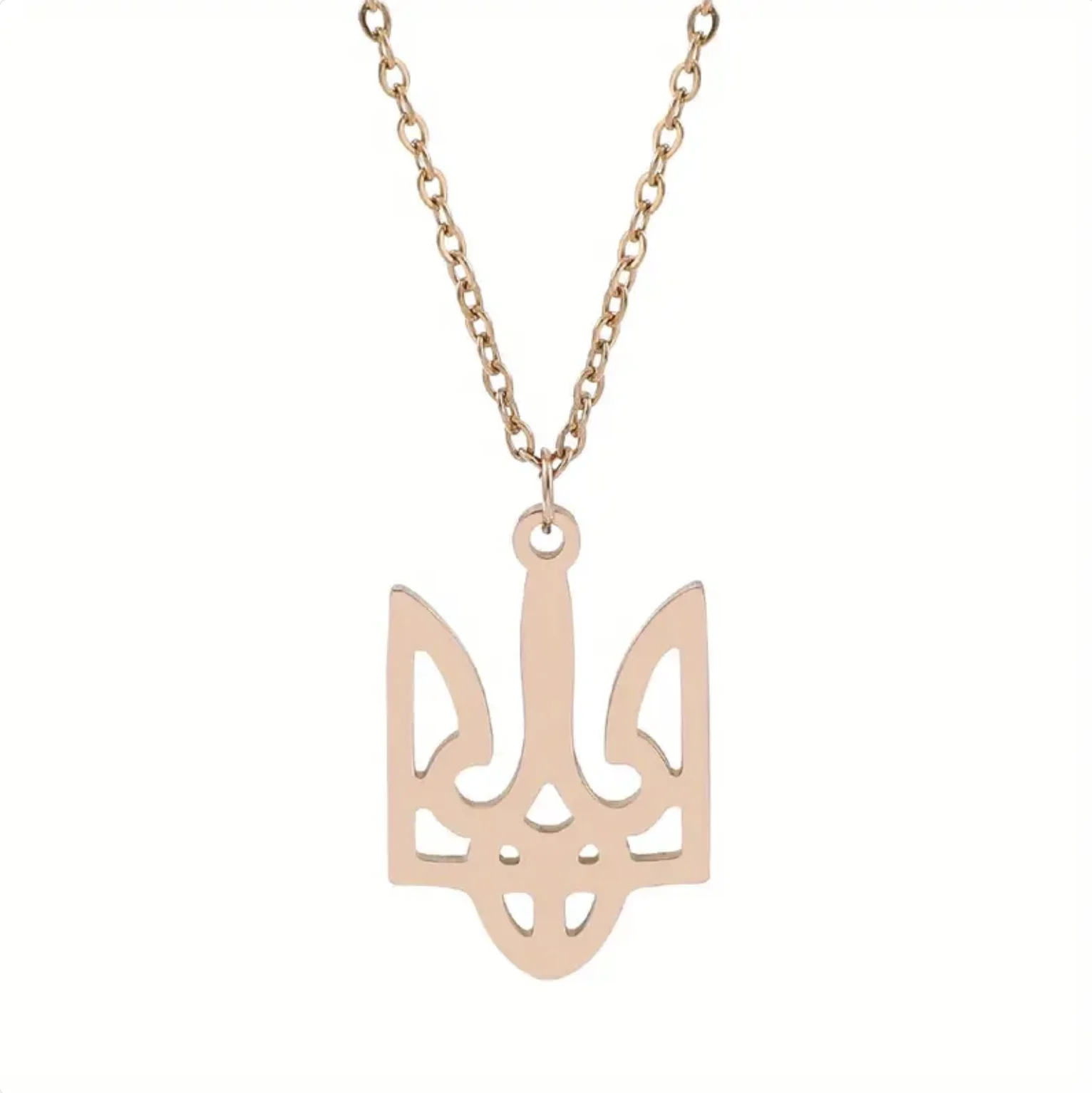 Stainless Steel Pendant Necklace Choker Jewelry Ukrainian Symbol Neck Chain Accessories