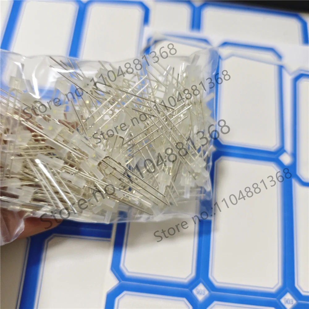 100pcs bicolor through hole 2mm led diode red@white color common anode