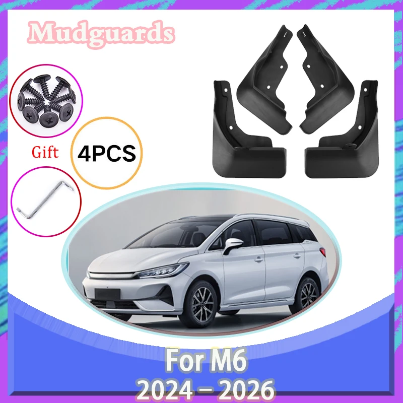 

Mudguards For BYD M6 2024-2026 2025 Mudguard Mud Guard Fender Splash Wheel Mud Flap MudFlaps Anti-sand Bodykits Car Accessories