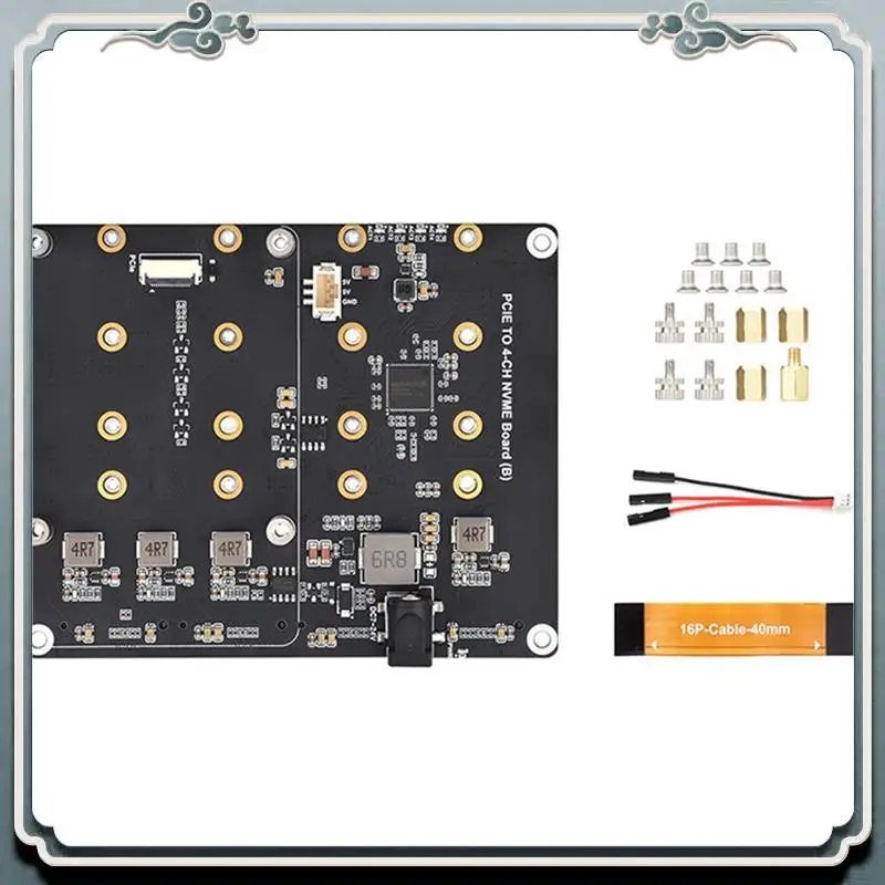 

Плата адаптера премиум-класса для Raspberry Pi 5 Pcie To4-CH M.2 Nvme SSD, совместимая с жесткими дисками 2280/2260/2242/2230 M.2 Forpi5