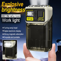 Multifunctional Ajustable Angle Flashlight Super Bright USB Rechargeable Mini Work Light Portable Magnet Emergency Light