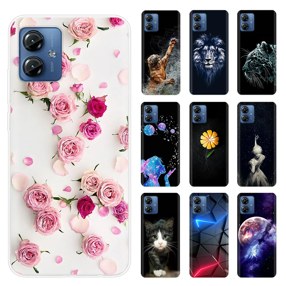 Phone Case For Moto G14 Case MotoG14 G 14 Soft Clear TPU Silicone Bumper For Motorola Moto G14 PAYF0010IN Back Cover Coque Funda