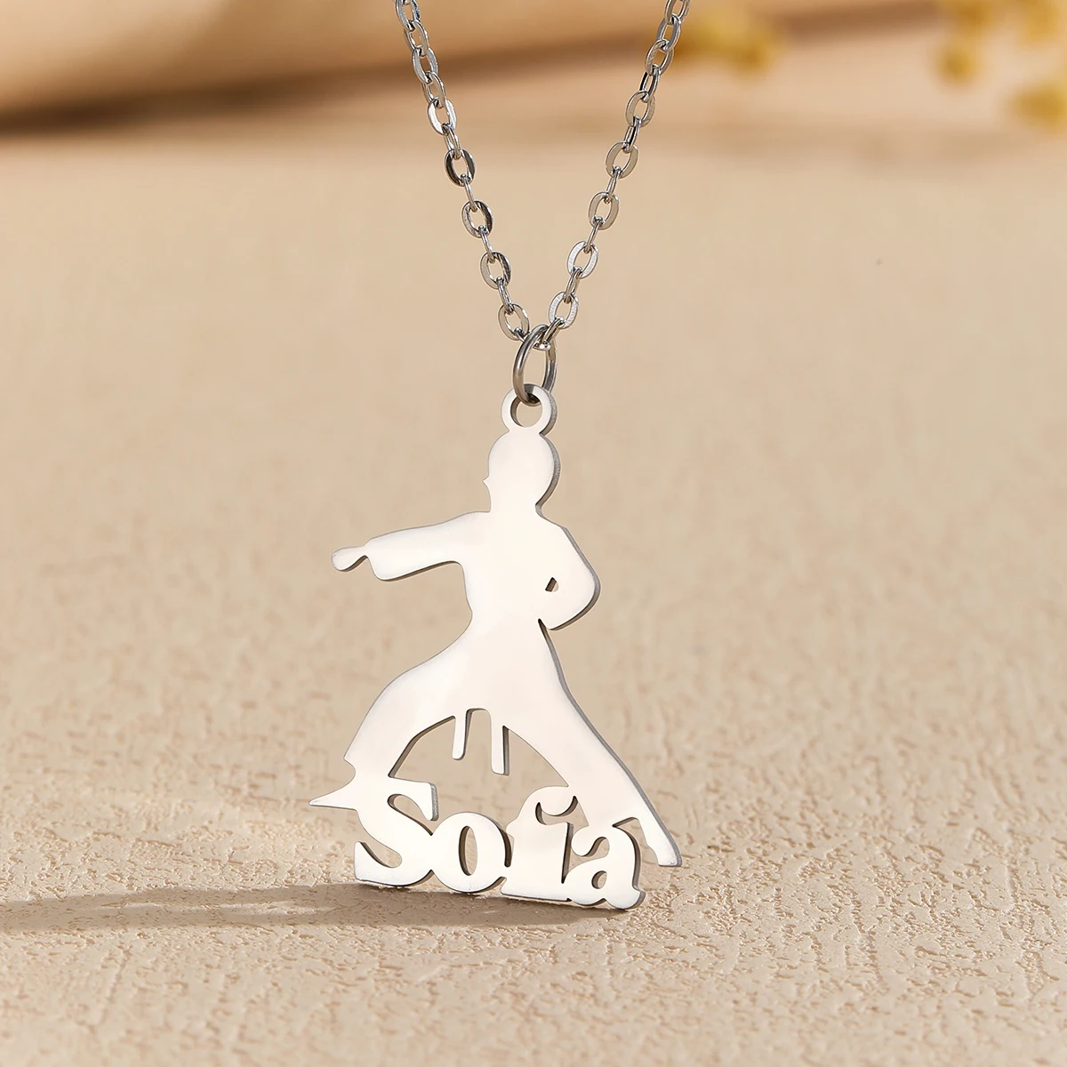 Personalized Custom Name Necklace for Women Boxer Pendant Stainless Steel Jewelry Fashion Christmas Birthday Gift