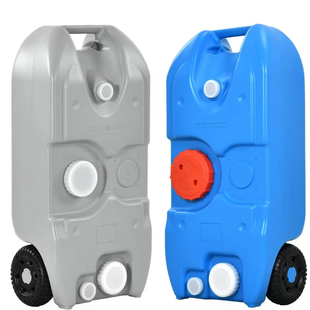 Tanque de água portátil de 10,6 galões (40L) com alça de porta de enchimento de rodas para campista