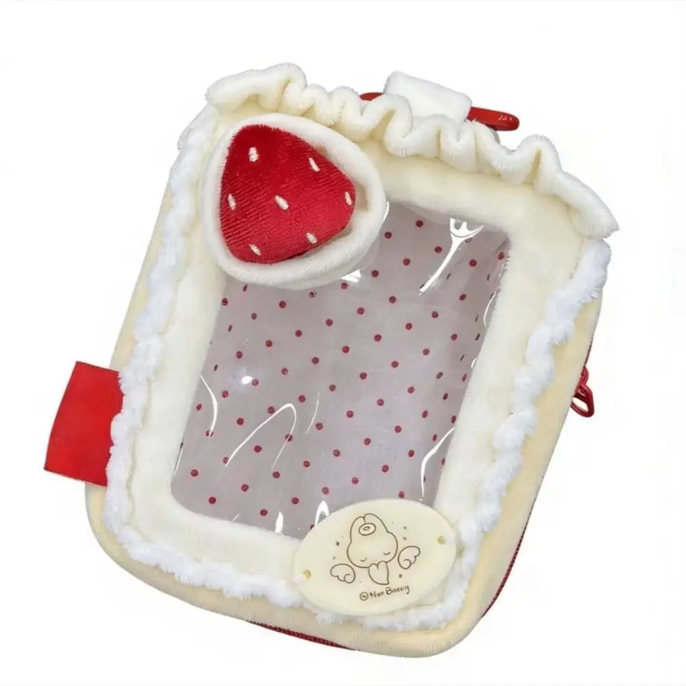 Transparent Strawberry Cake Storage Bag PVC Material Protector Case with Clear Window Colorful Hanging Storage Bag Student