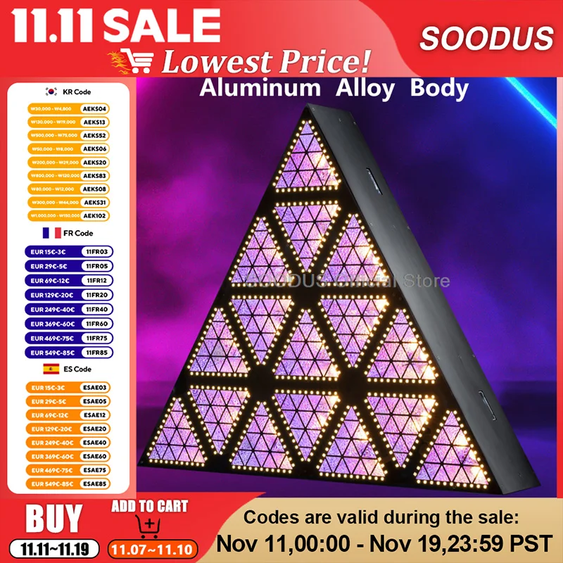 

Light LED Triangle 16pcs 30W DMX RGB Led Lights For DJ Disco Club Stage Colorlight Professional Lamps Stage Effect Lighting