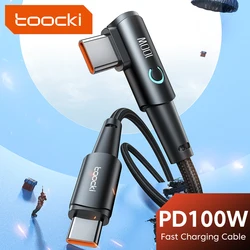 Toocki 90 Degree USB Type C To Type C Cable Fast Charging 60W 100W PD USB C Data Cord For iPad MacBook Pro Xiaomi Samsung Huawei