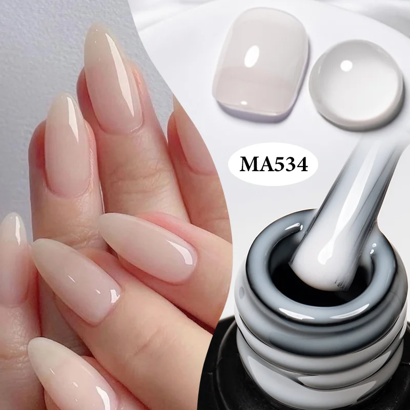 MEET ACROSS 7ml Luar Série Branca Gel Unha Polonês Geléia Transparente Nu Simples Sólido Gel Verniz Da Arte Do Prego Para Unhas
