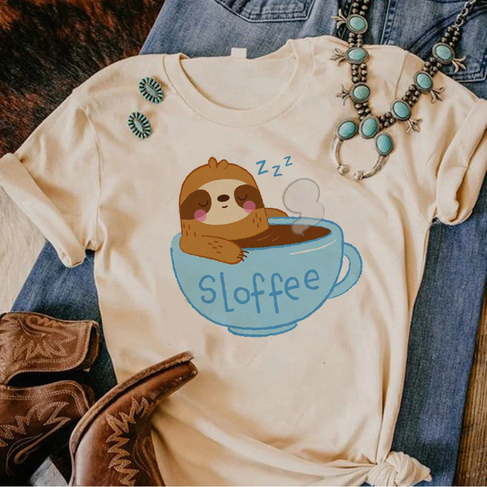 

Sloth top women manga comic t shirt girl Japanese clothing