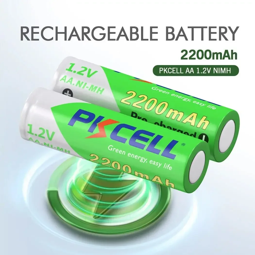 10PCS PKCELL AA 2200mAh battery 1.2V NI-MH aa Rechargeable Batteries 2A precharge LSD Batteries Ni-MH for Camera toys Parts