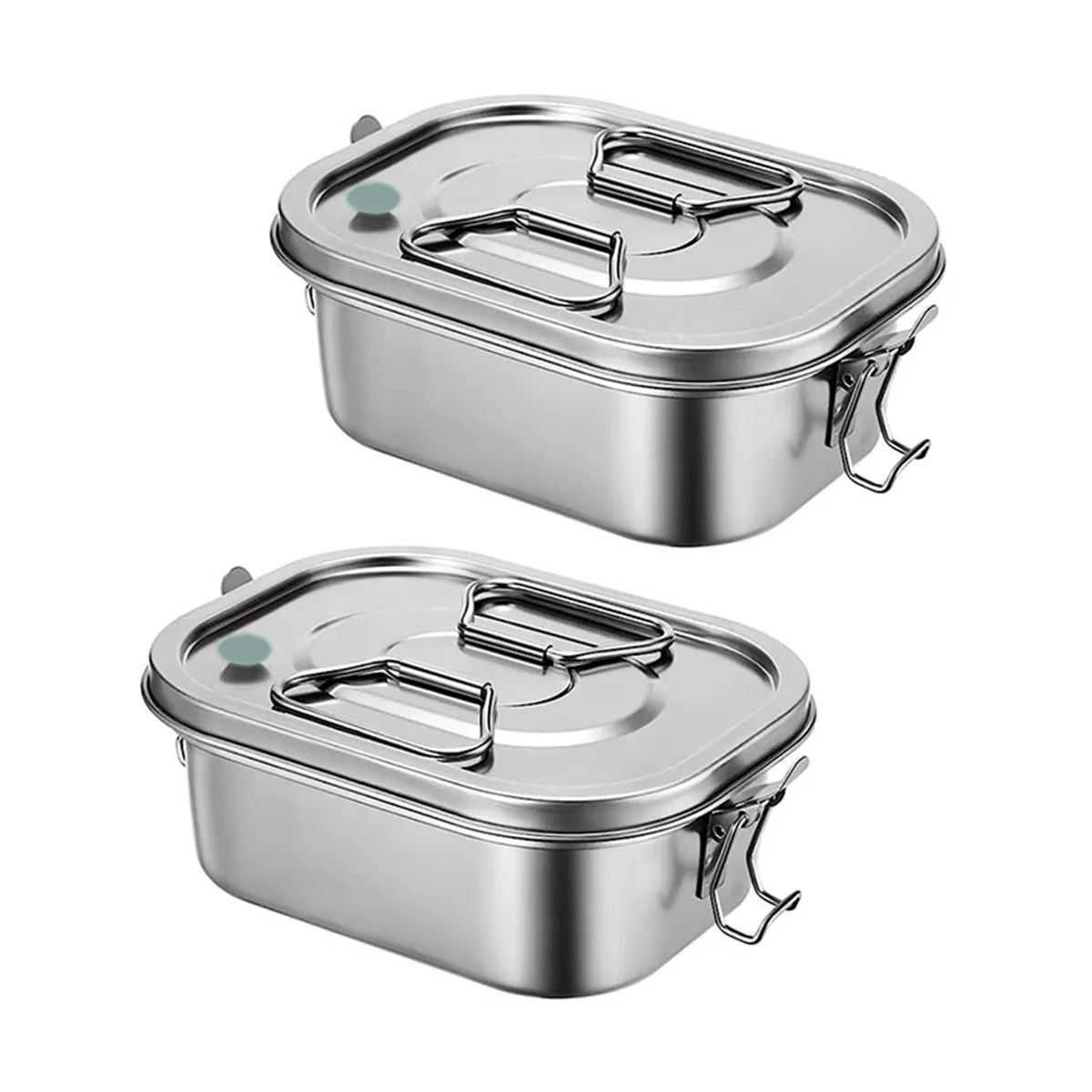 

2Pcs Lunch Box Stainless Steel Lunch Box Kids Adult Double Wall Metal Lunch Box Container with Airtight Valve Handle