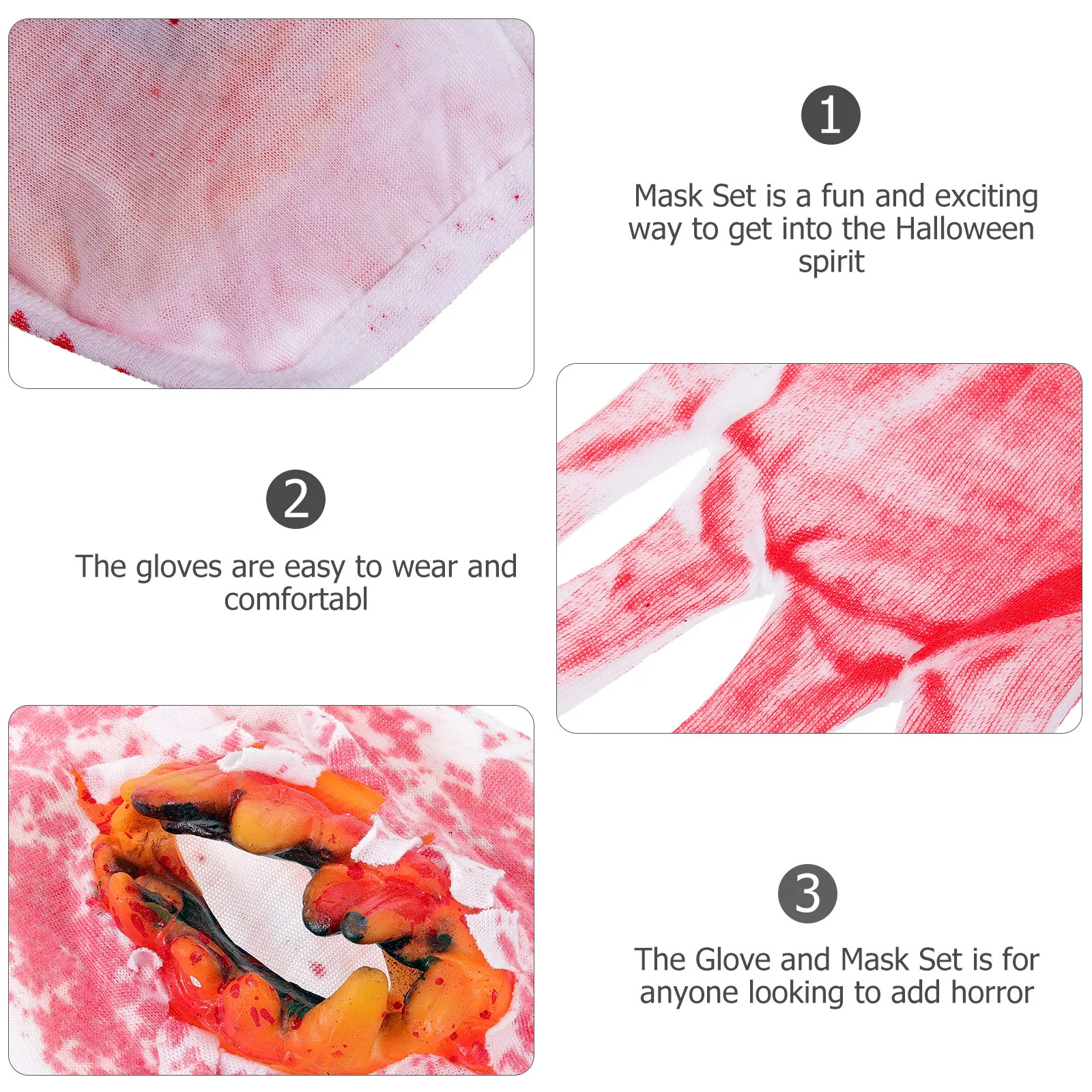 

1 комплект, маска вампира, перчатки с искусственными зубами для Хэллоуина, костюм, вечерние реквизит для косплея, многоразовый аксессуар ужасов, страшный