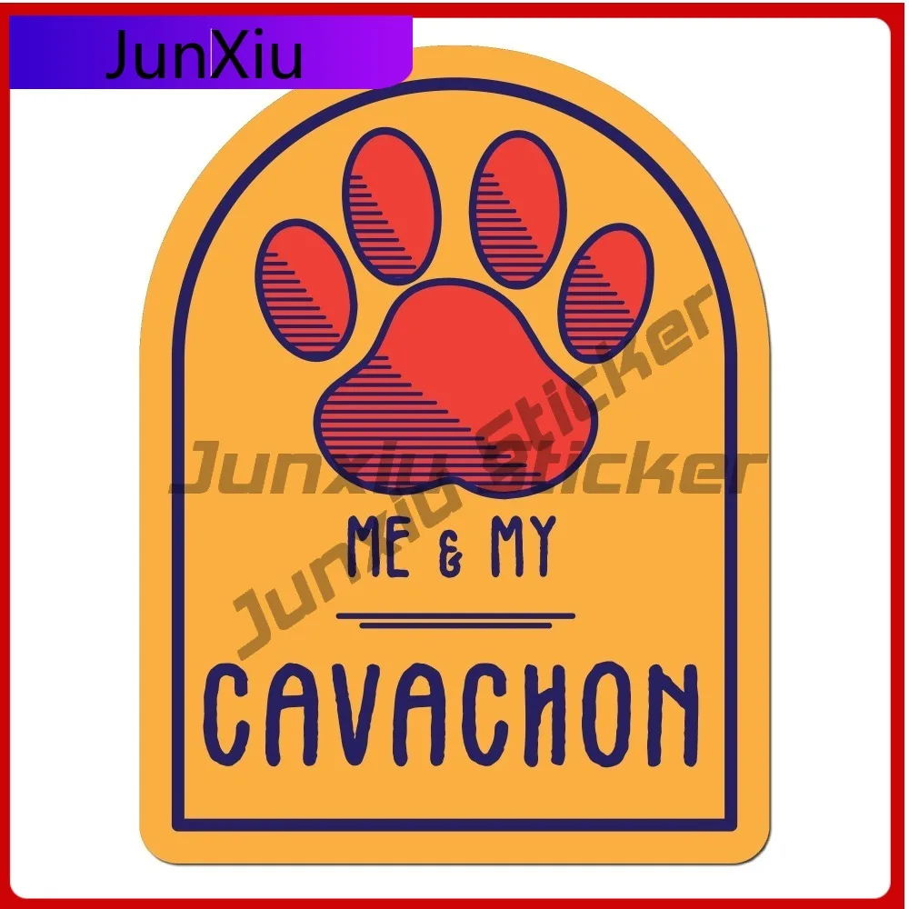 

Me and My Cavachon Unique Car Laptop Window Bumper Waterproof Vinyl Decal Accessory Aesthetic Retro Unique Unique Retro