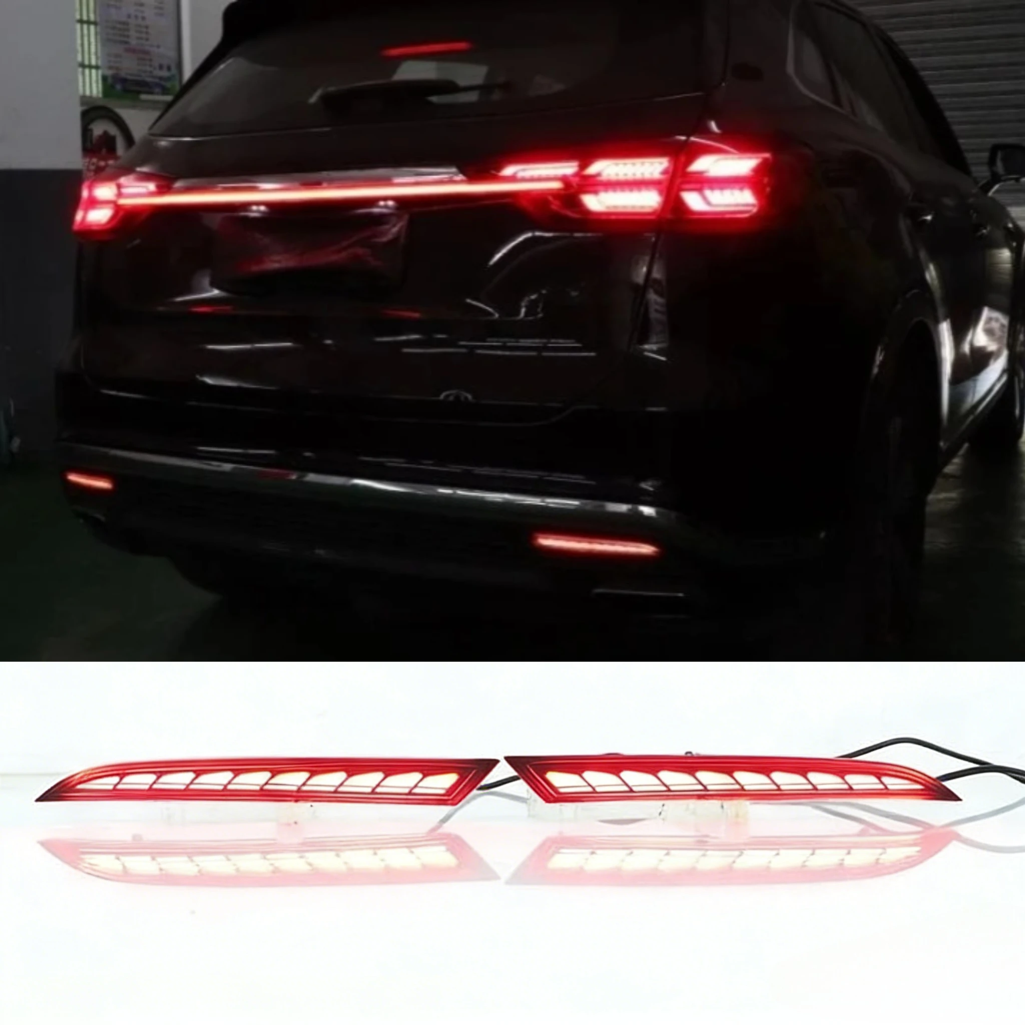 

For Hongqi Honchi HS5 2019-2022 12V LED Rear Bumper Light Modified Rear Fog Light Brake Turn Signal Car Accessories