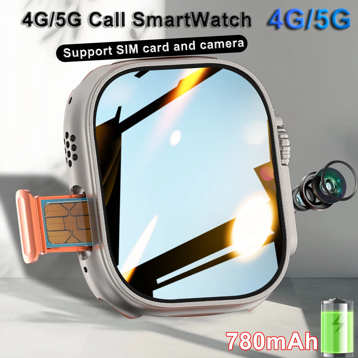 New 4G5G Call Smart Watch Men 700mAh 2.09-inch HD Sreen SmartWatch App store NFC Compass GPS Navigate Camera Games Smartwatch