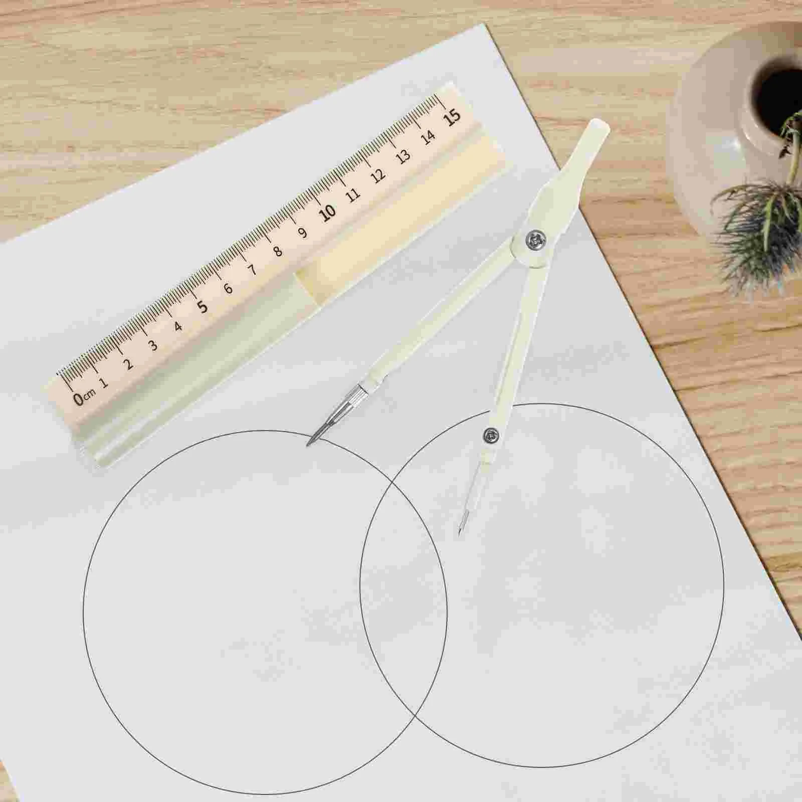 Compass Pen Ruler Middle School Supplies Centimeter High Geometry Tool for Students Workbook Math Kids Child