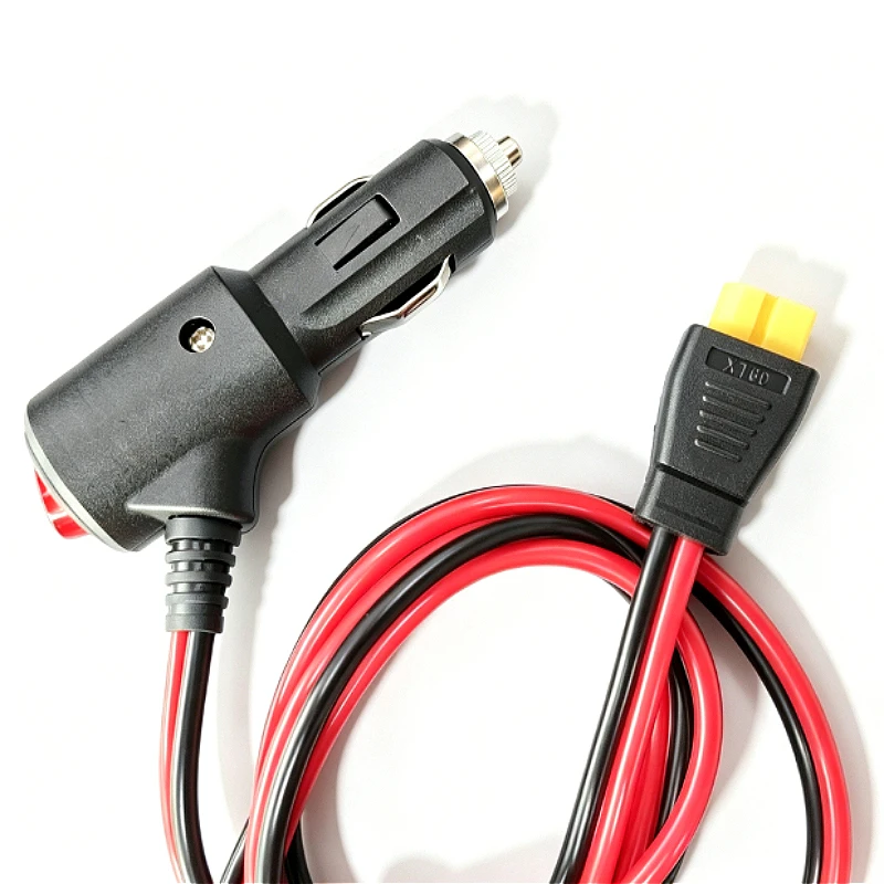 Vehicle 12AWG Cigarette Lighter to XT60i/XT60 Cable12-24V Power Cord with LED Indicator & On-Off Switch for Energy Storage