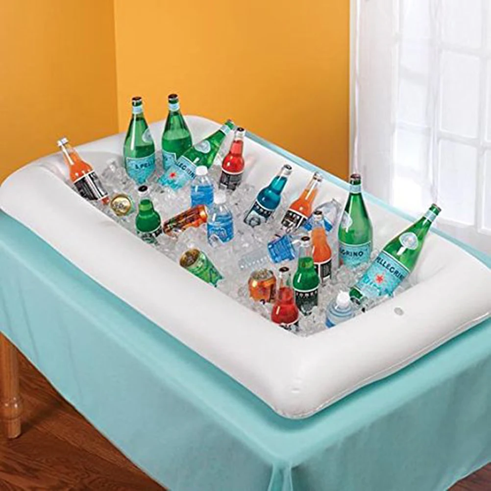 

2 Pcs Inflatable Ice Bar Floating Drink Holder Buffet Dishes Coasters Plates Cup