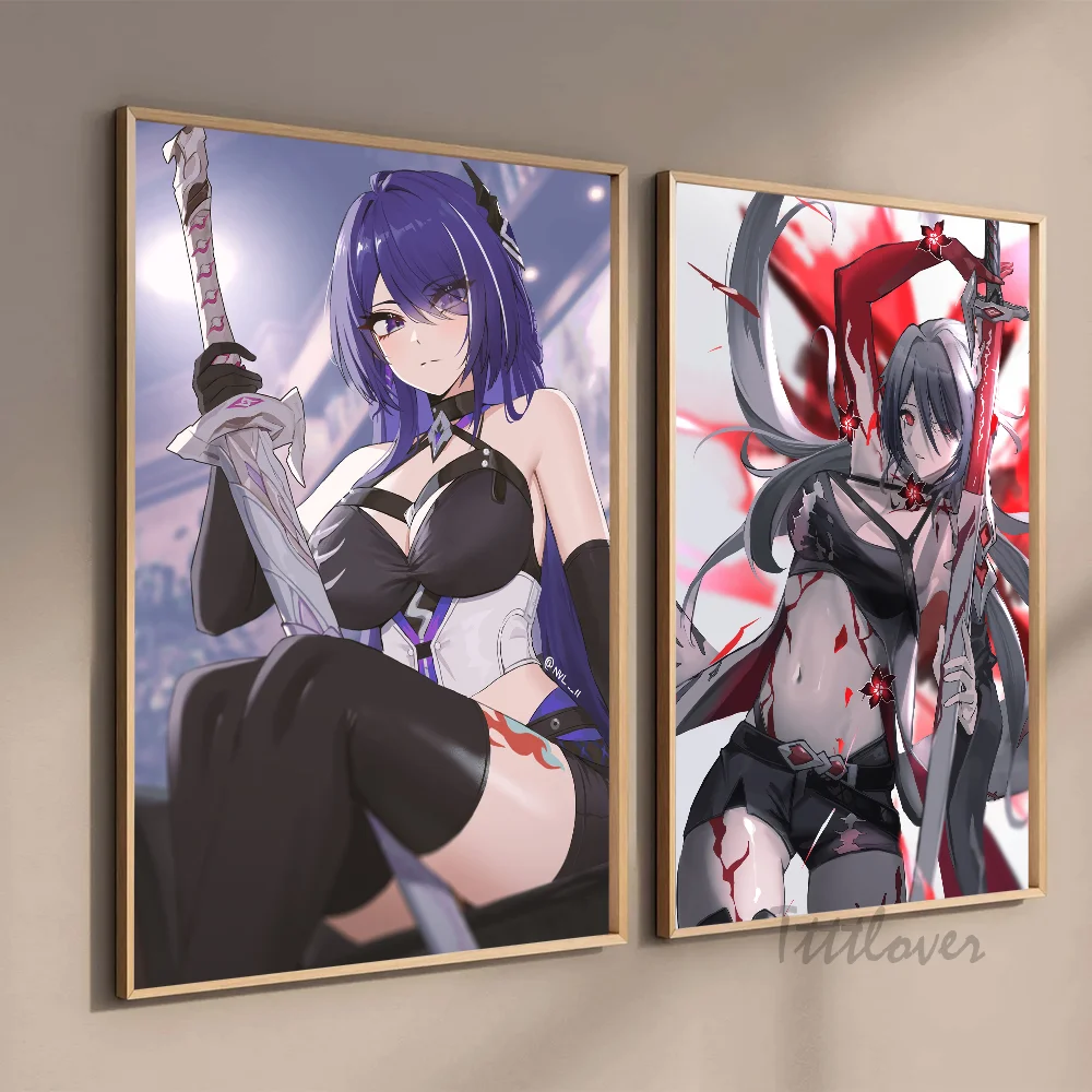 Acheron Anime Sexy Girl Honkai Star Rail Poster Paper Print Home Living Room Bedroom Entrance Bar Cafe Art Painting Decor