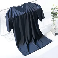 Short Sleeve Men's Ice Silk Trackless T-shirt Men's V-neck Slim Short Sleeve Shirt Sports Short T Shirt Summer Short
