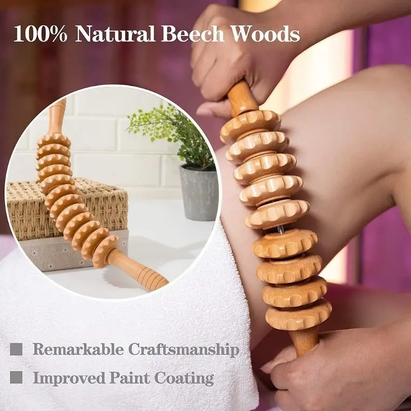 

1 PC Wood Bendable Massage Roller Wooden Therapy Massager Tools,Lymphatic Drainage,Cellulite Trigger Point Manual Muscle Release