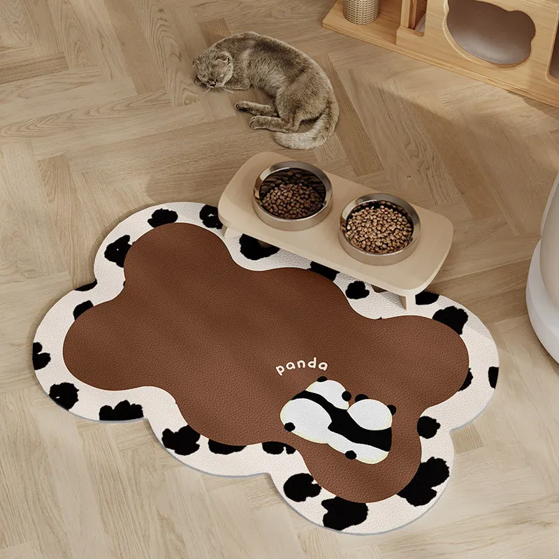 VIKAMA Waterproof Non-slip Pet Feeding Mat Washable Cuttable for Dog Cat Food Water