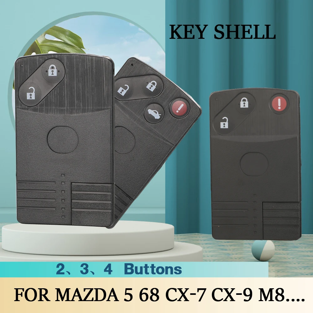 jingyuqin New 5pcs Smart Remote Car Key Shell Case For Mazda 5 6 CX-7 CX-9 RX8 Miata MX5 2/3/4 Buttons Replacement Fob