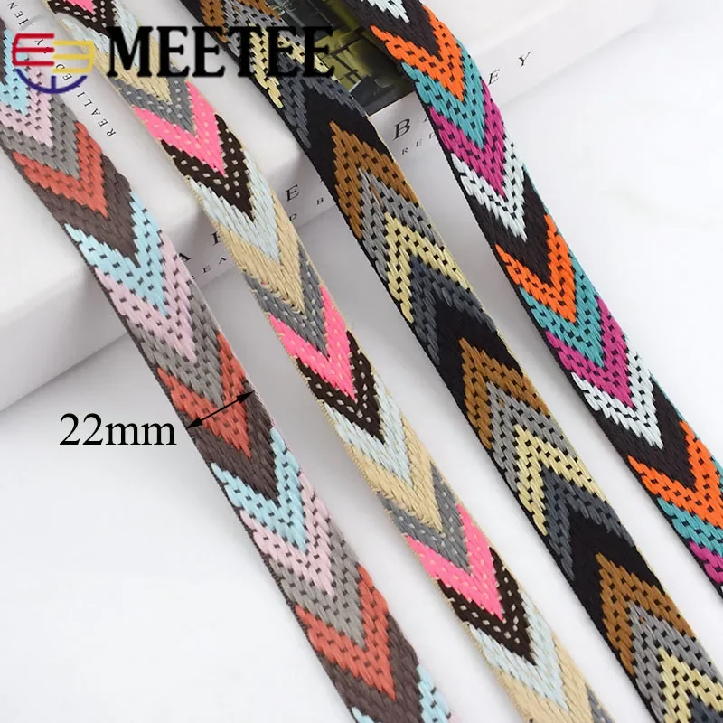 2Meters Polyester Jacquard Webbings 22mm Backpack Pet Strap Webbing Label Ribbon Sewing Tape Bias Binding Clothing Accessories