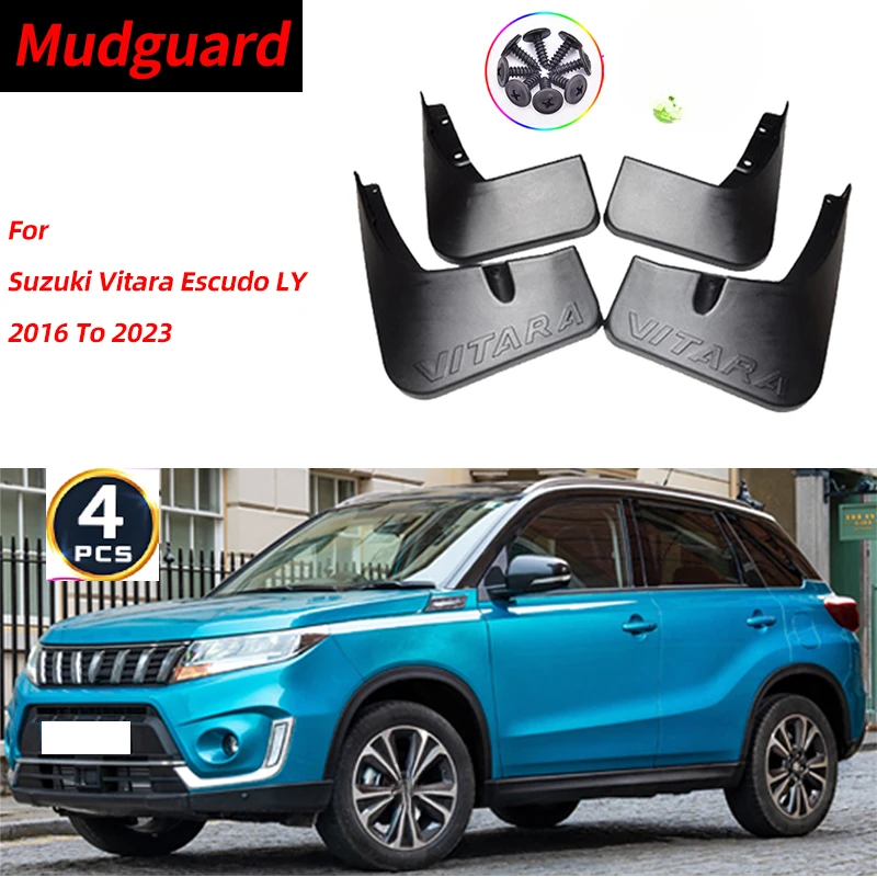 Guardabarros de coche aptos para Suzuki Vitara Escudo LY 2016 ~ 2023 2017 2018 2019 guardabarros protector contra salpicaduras accesorios para