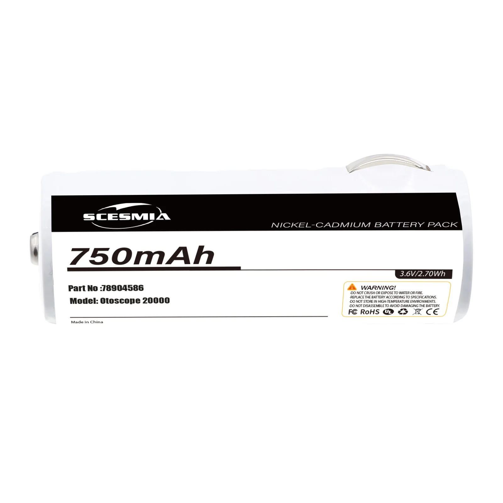 

900mAh Battery For Welch-Allyn 18200 74054 WA-72200 Otoscope 20000 71000 72200 78904586 11720 11730 18100 20000 21700 71000