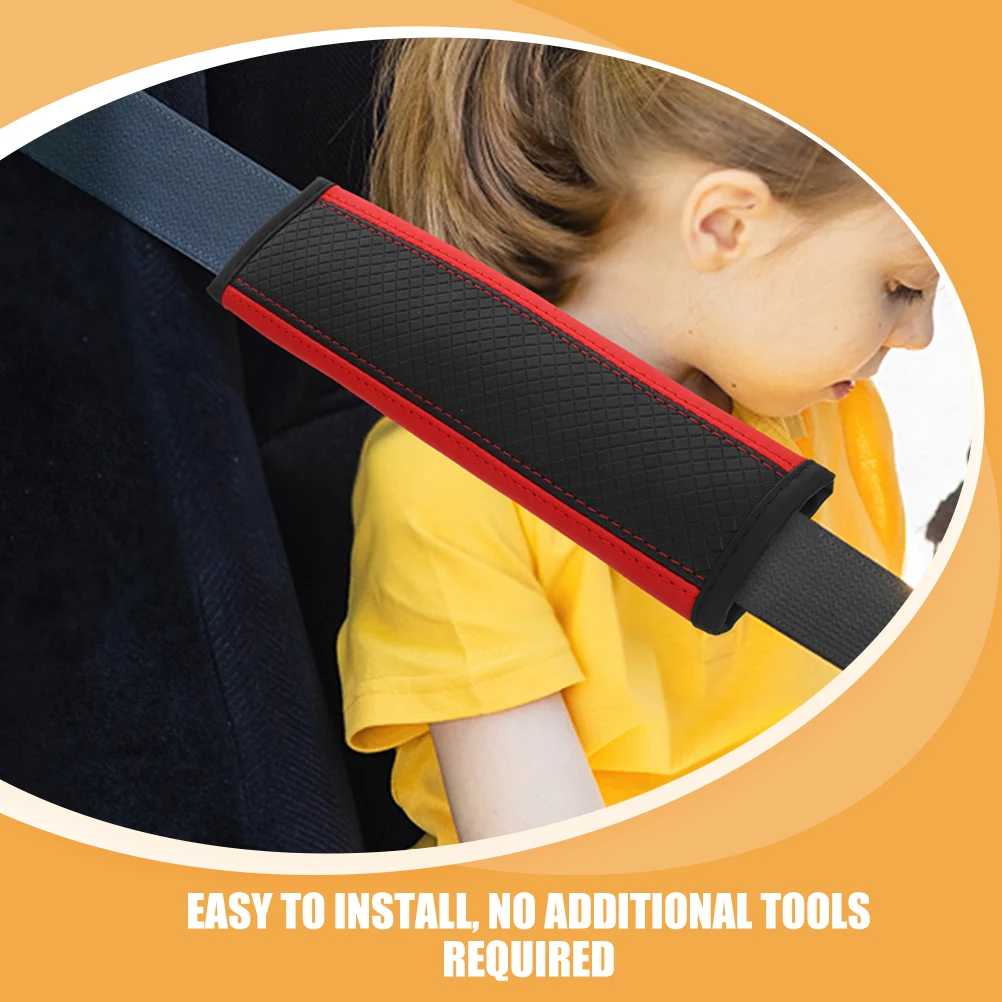 

2pcs PU Seat Shoulder Covers Breathable Comfortable Car Interior Accessories Belt Pad Auto