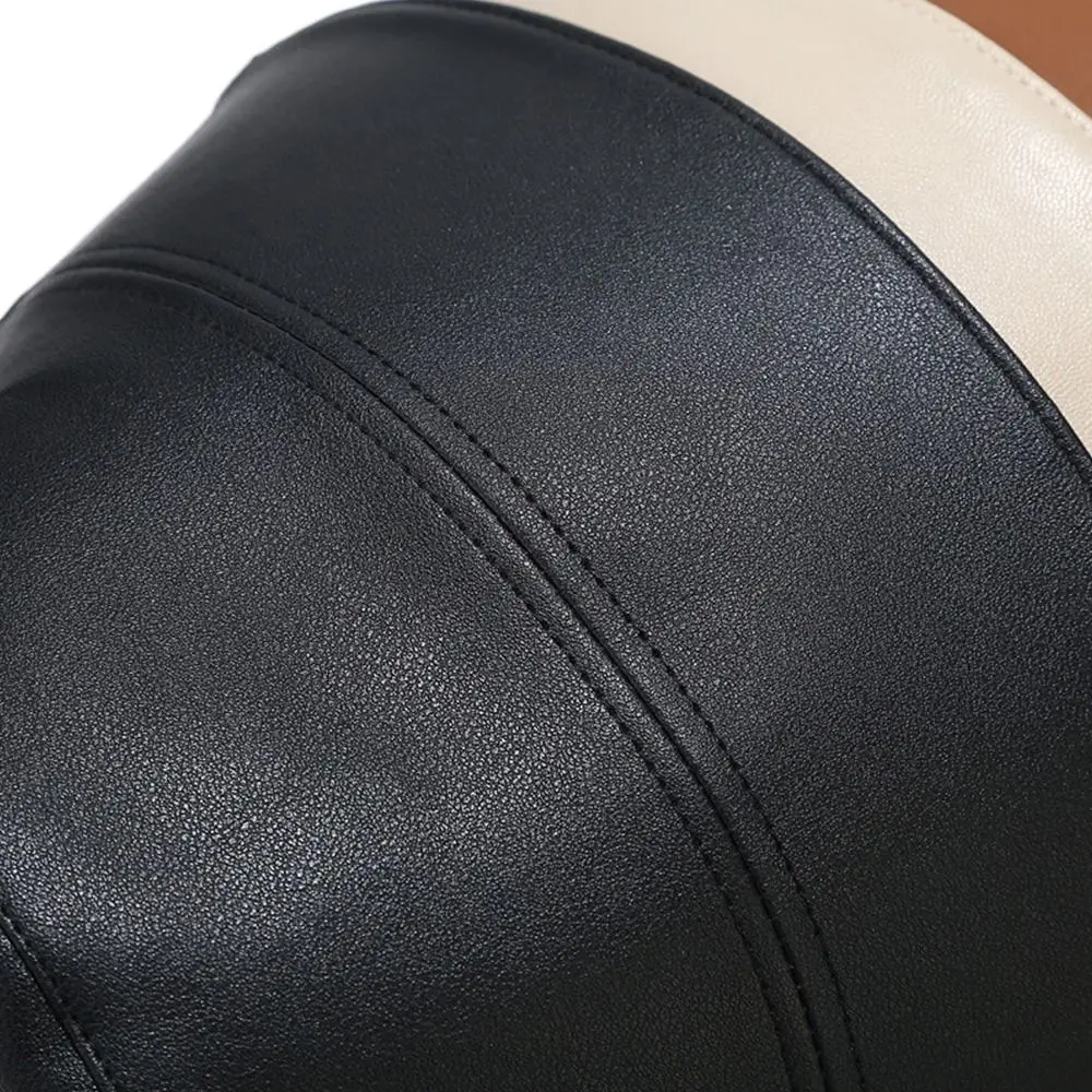 Outdoor Leather Bucket Hat Warm Soft Fisherman Cap Winter Panama Hat for Men Women image 4