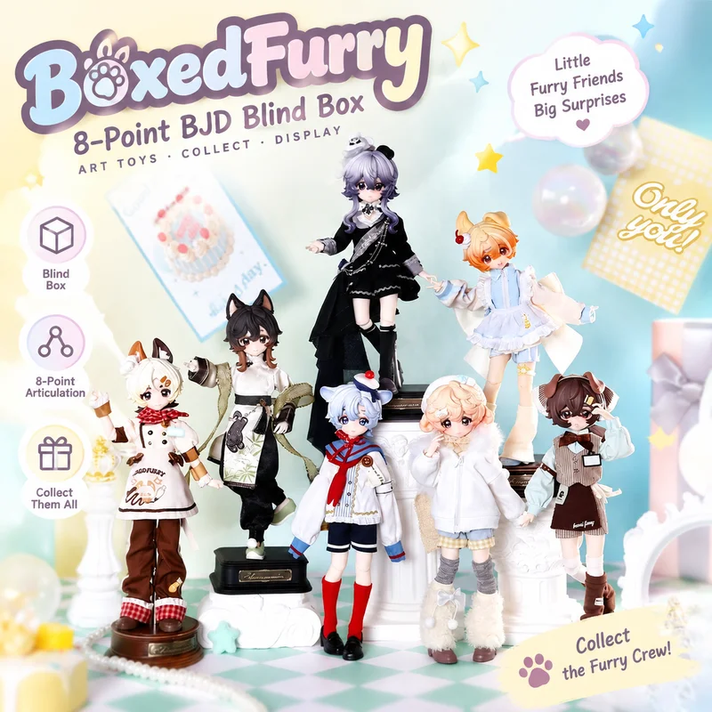 boxedfurry-ブラインドボックス-1-8スケール-bjd-可動式アクションフィギュア-トレンドのおもちゃ-コレクターズドール-デスクトップやテーブルに飾るオーナメント-ホビー