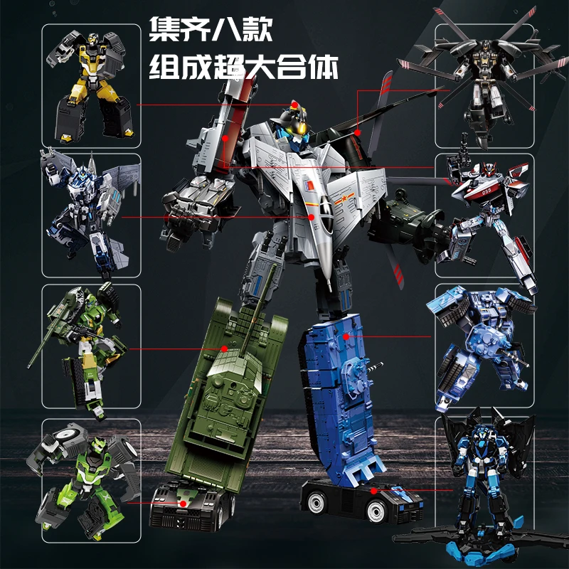 Juguetes para niños, robots militares de transformación octogonal, juguetes, misiles de aleación, destructores, helicópteros, vehículos de combate