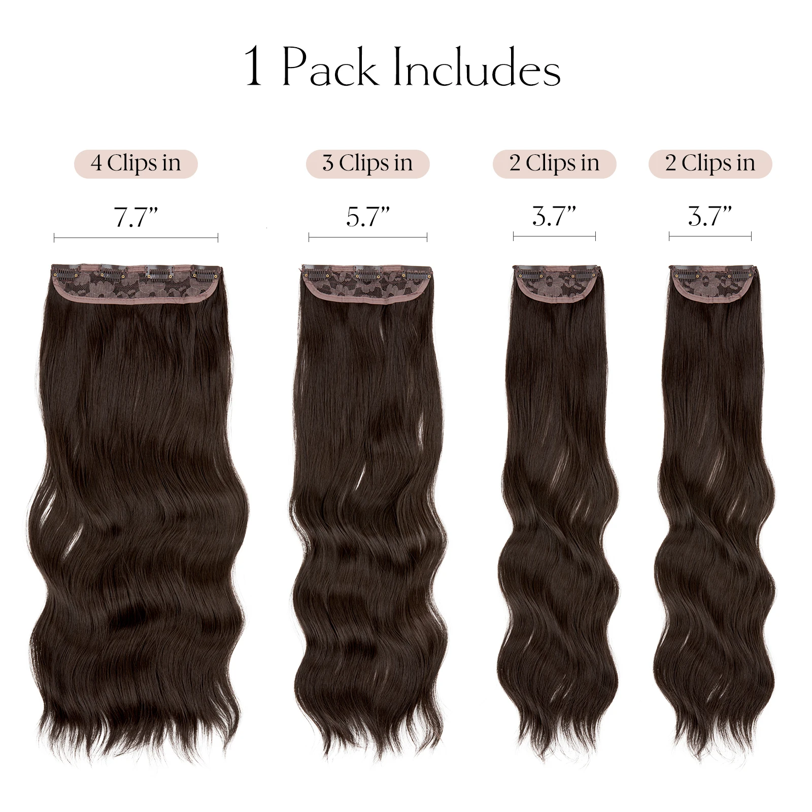 SARLA 22 Inch Synthetic Clip In Hair Extensions 4Pcs/Set Long Wavy Thick Hairpiece For Women Brown Blonde Black Natural Hair