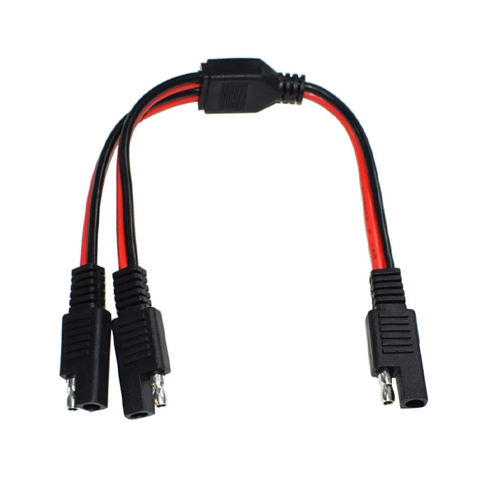 

Sae Power Extension Cable 1 To 2 Connector For Car Solar Panel Auto Power Line Pure Copper Core Low Loss High Temp