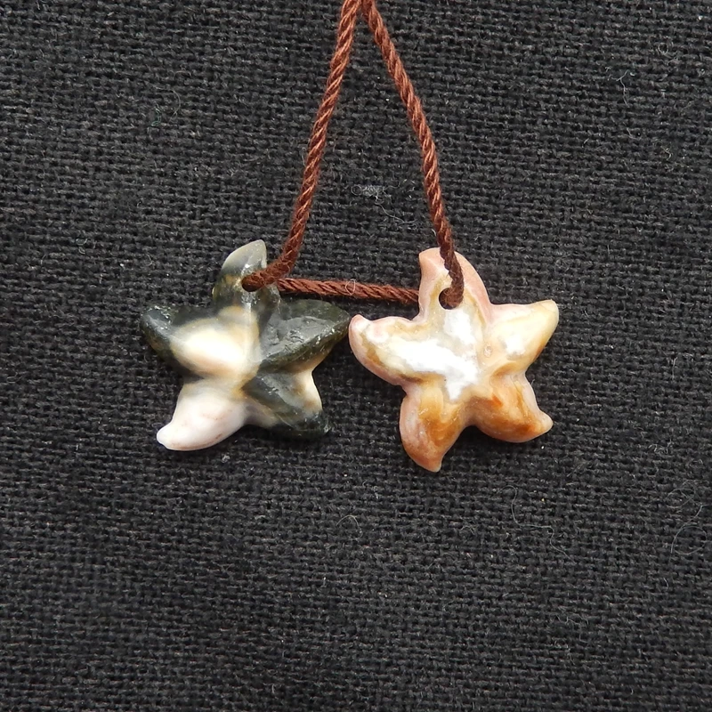 

Натуральный розовый агат, серьги ручной работы в виде морской звезды, бусины 14x15x5 мм, 2 г для женщин, модные ювелирные серьги из полудрагоценного камня «сделай сам»