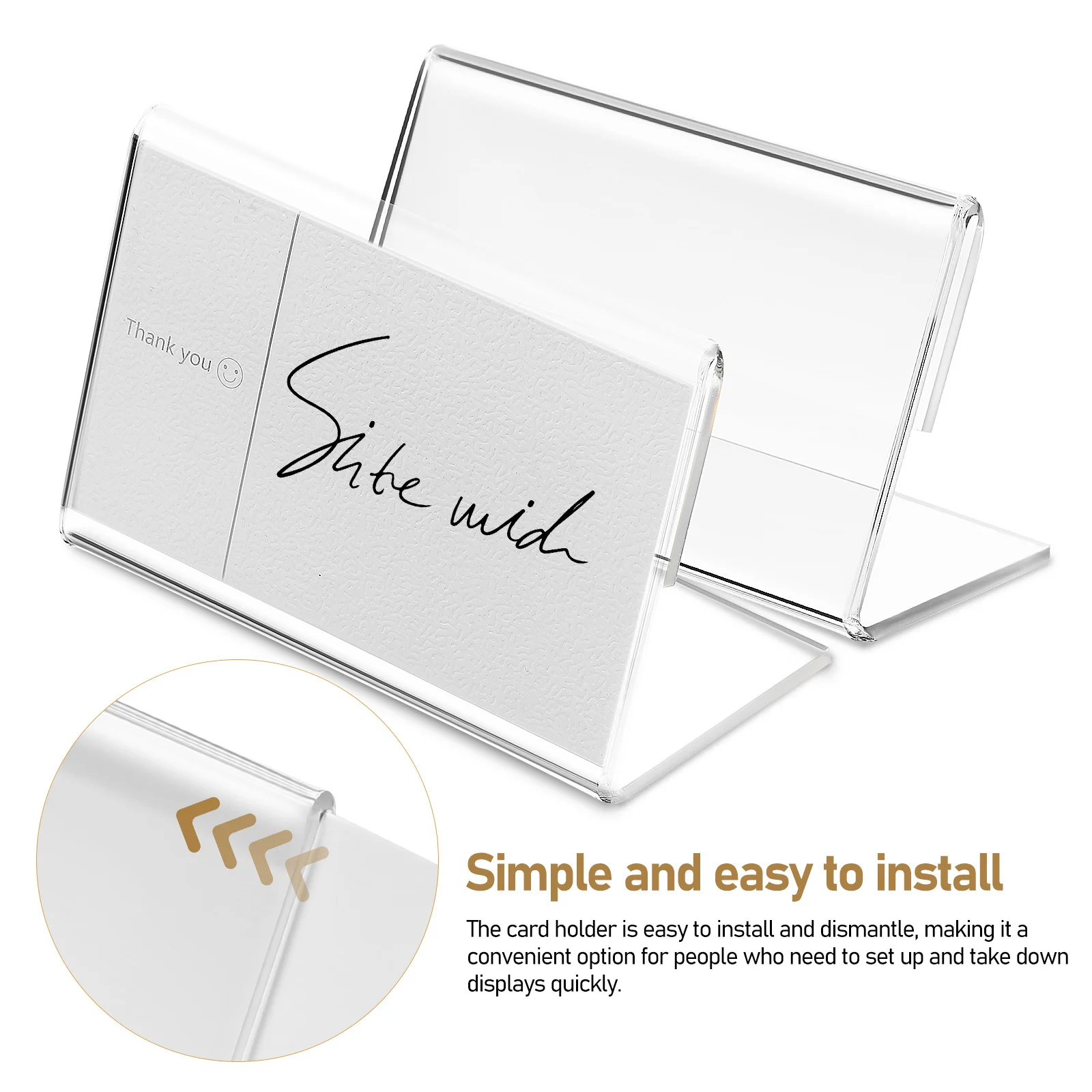 حامل عرض بطاقات أكريليك للبيع، حامل بطاقات الأسعار، منظم ملصقات الرف، ملحقات مكتبية شفافة، 40 حزمة #5