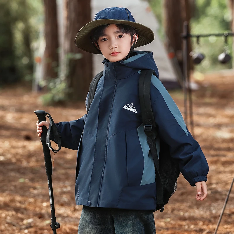 

Spring Autumn Kid Active Protection Jacket Boys Fishing Running Outdoor Coat Teen Boys Hiking Coat Child 2 Pcs Jacket Ages 4-14Y