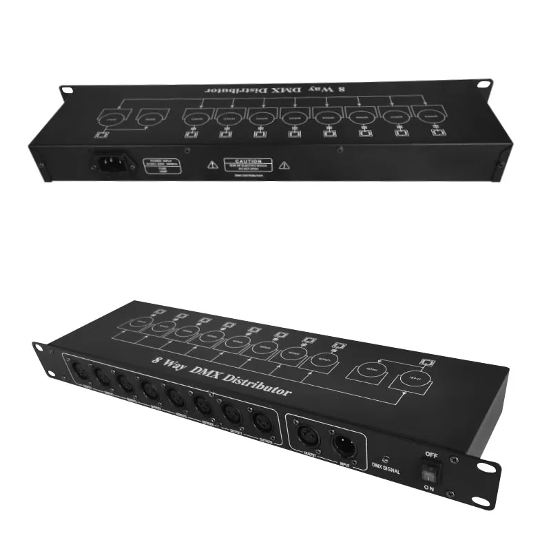 Fast shipping Best quality 8CH DMX Splitter DMX512 Light Stage Lights Signal Amplifier Splitter 8 way DMX Distributor