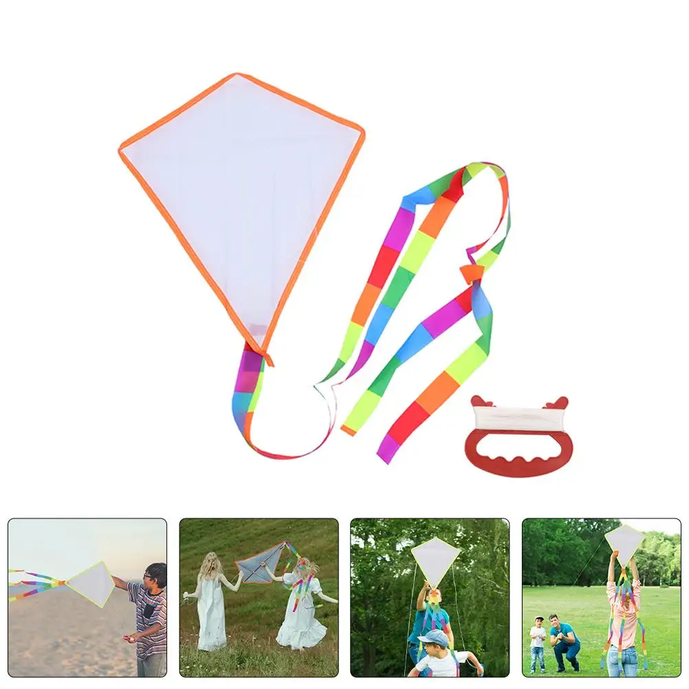 Cometa en blanco para niños, tablero de línea de 30M, Mini enseñanza hecha a mano, suministros de pintura para colorear, juguete para exteriores, interesante, deportes de cometa en blanco