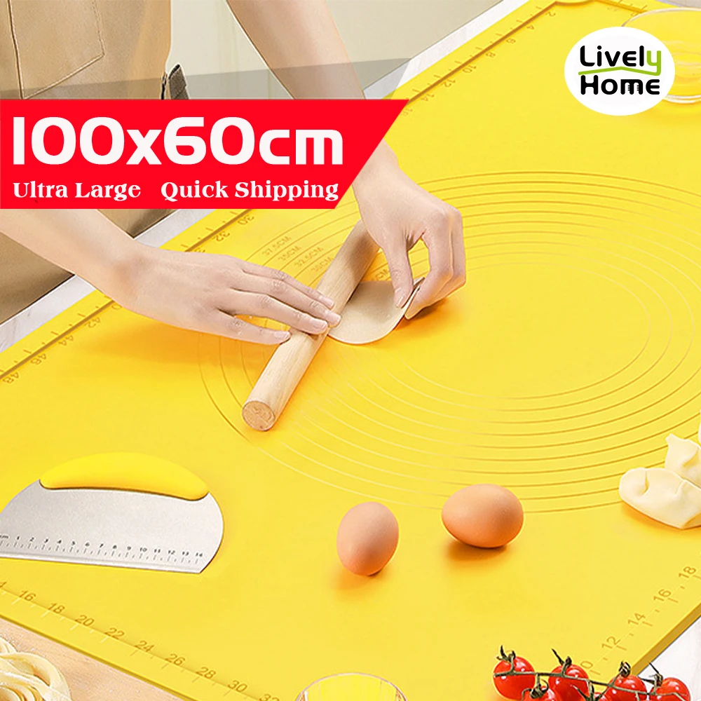 

Extra Large Silicone Kneading Dough Mat, Oversize, Thick Pastry Boards, Pizza Cake Bread, 1m Baking Sheet, Pastry Accessories