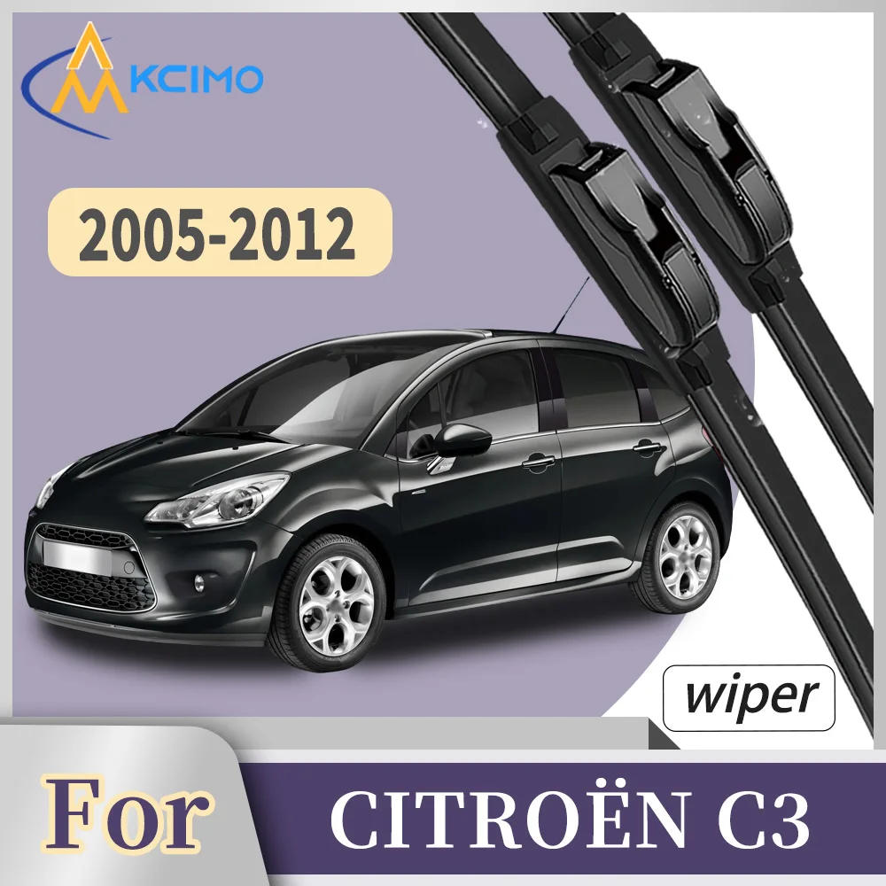 

Premium Rubber Front Windscreen Wiper Blades For CITROËN C3 i hatchback 2005-2012 Smooth Wiping Waterproof Windshield Kit 2Pcs