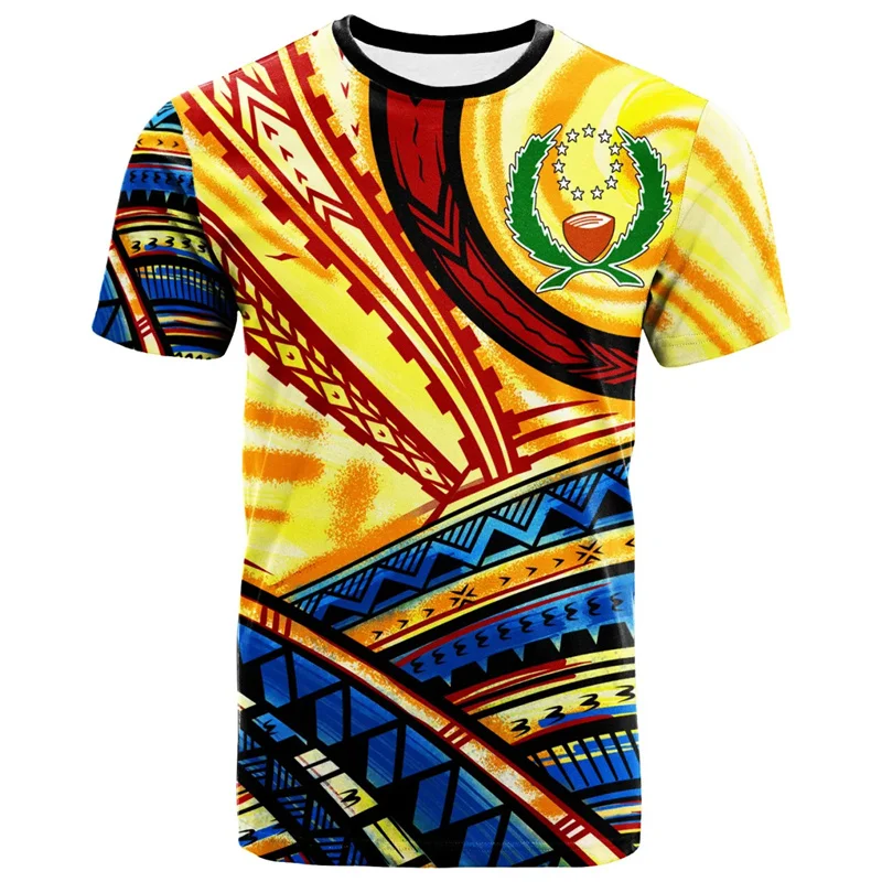 Pohnpei Micronesia 3D Printing T Shirt Men Women Graphic T-shirt Fashion Short Sleeves Male Clothes Tops Oversized Tee Shirts