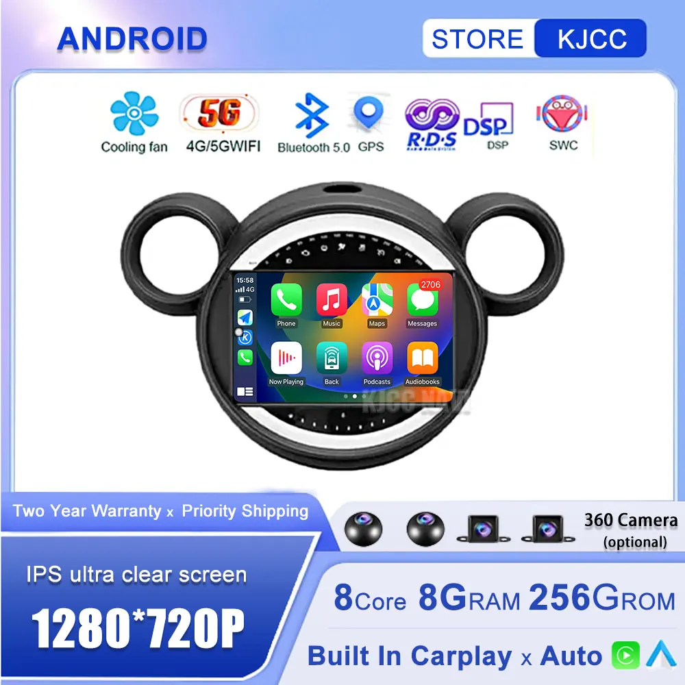 Android 13 For BMW Mini Cooper Countryman R56 R60 2011 - 2013 Car Radio Wireless Carplay Auto AHD WIFI 4G Multimedia Autoradio